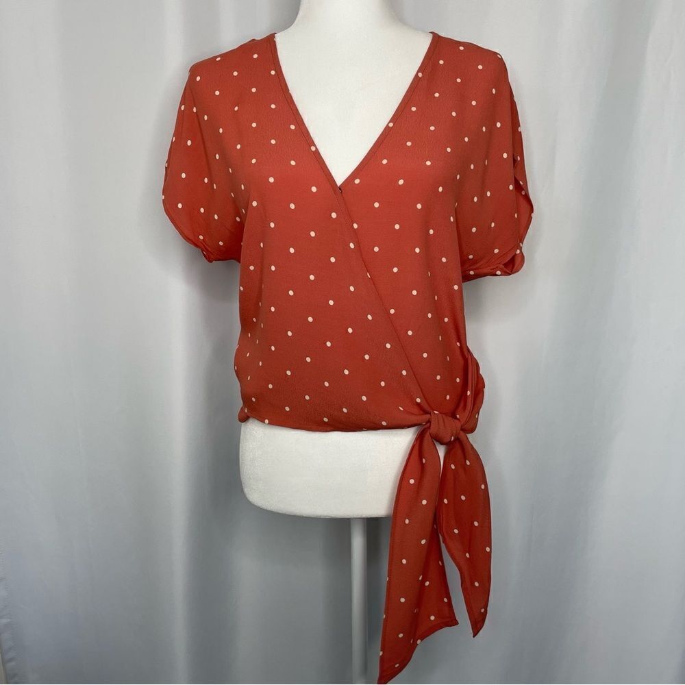 Madewell Wrap polka dot Top size Small